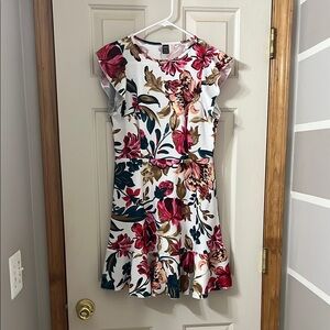 Floral Ruffle Sleeve Dress